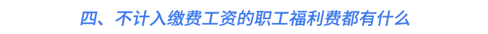 四、不計(jì)入繳費(fèi)工資的職工福利費(fèi)都有什么
