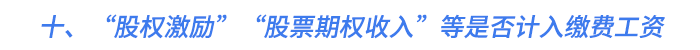 十、“股權(quán)激勵(lì)”“股票期權(quán)收入”等是否計(jì)入繳費(fèi)工資