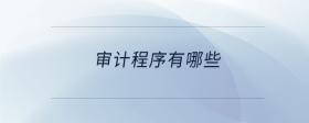審計程序有哪些