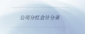 公司分紅會(huì)計(jì)分錄