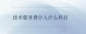 技術(shù)服務(wù)費(fèi)計(jì)入什么科目