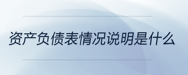 資產(chǎn)負(fù)債表情況說(shuō)明是什么