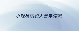 小規(guī)模納稅人普票做賬