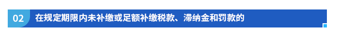 在規(guī)定期限內(nèi)未補繳或足額補繳稅款、滯納金和罰款的