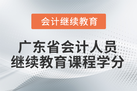 2024年廣東省會(huì)計(jì)人員繼續(xù)教育課程學(xué)分