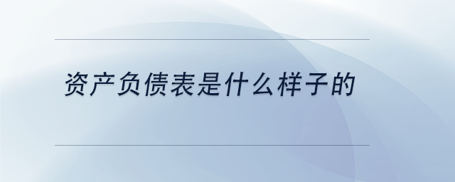 中級(jí)會(huì)計(jì)資產(chǎn)負(fù)債表是什么樣子的
