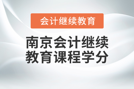 2024年南京市會(huì)計(jì)人員繼續(xù)教育課程學(xué)分