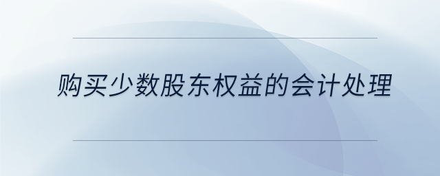 購買少數(shù)股東權(quán)益的會(huì)計(jì)處理