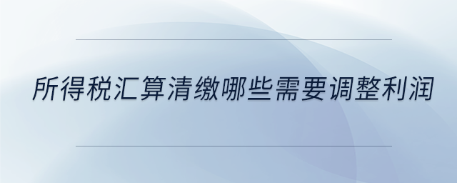 所得稅匯算清繳哪些需要調(diào)整利潤(rùn)