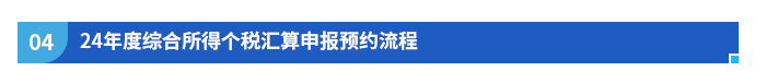 24年度綜合所得個(gè)稅匯算申報(bào)預(yù)約流程