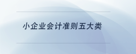 小企業(yè)會計準(zhǔn)則五大類