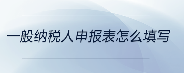 一般納稅人申報表怎么填寫