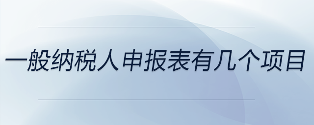 一般納稅人申報(bào)表有幾個項(xiàng)目