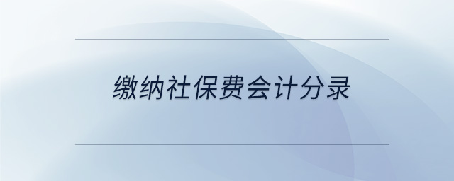 繳納社保費(fèi)會計分錄