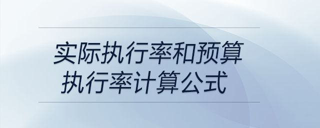 實(shí)際執(zhí)行率和預(yù)算執(zhí)行率計(jì)算公式