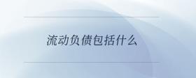 流動(dòng)負(fù)債包括什么