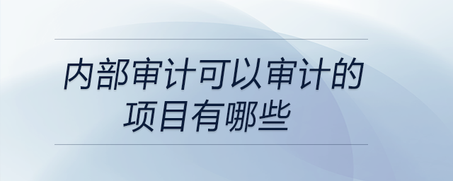 內(nèi)部審計可以審計的項目有哪些
