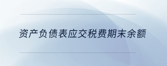 資產負債表應交稅費期末余額