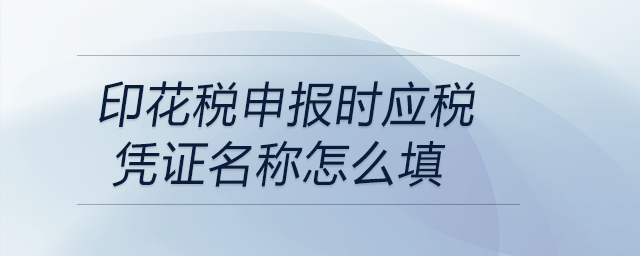 印花稅申報(bào)時(shí)應(yīng)稅憑證名稱(chēng)怎么填