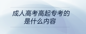 成人高考高起?？嫉氖鞘裁磧?nèi)容