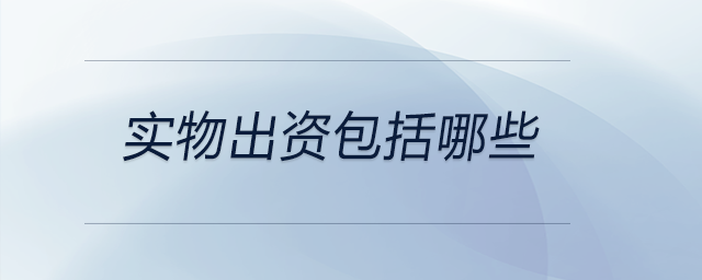 實(shí)物出資包括哪些