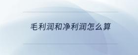 毛利潤(rùn)和凈利潤(rùn)怎么算
