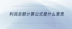 利潤(rùn)總額計(jì)算公式是什么意思