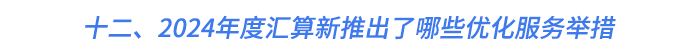 十二、2024年度匯算新推出了哪些優(yōu)化服務舉措