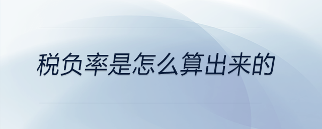 稅負率是怎么算出來的