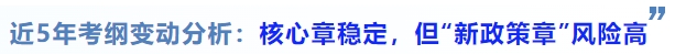 中級會計近5年考綱變動分析：核心章穩(wěn)定，但“新政策章”風險高