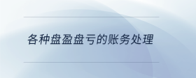 各種盤盈盤虧的賬務(wù)處理