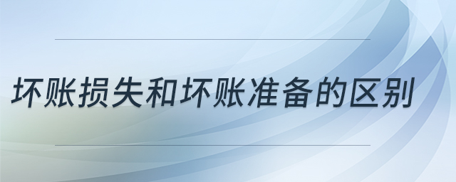 壞賬損失和壞賬準(zhǔn)備的區(qū)別