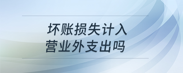 壞賬損失計(jì)入營(yíng)業(yè)外支出嗎