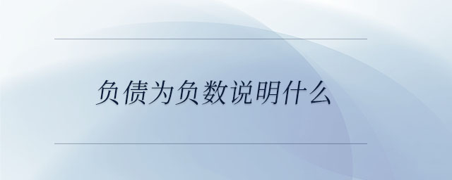 負債為負數(shù)說明什么