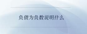 負債為負數(shù)說明什么