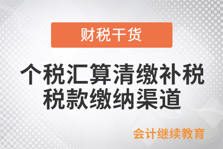 辦理個人所得稅綜合所得匯算清繳補稅，可通過什么渠道繳納稅款？