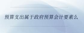 預(yù)算支出屬于政府預(yù)算會計要素么