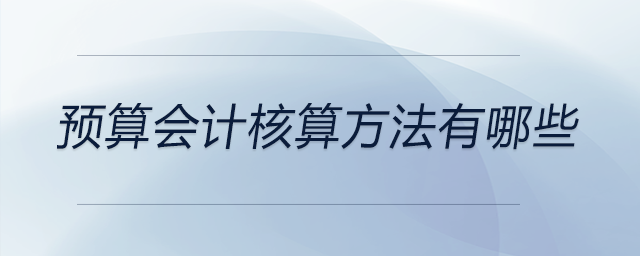 預(yù)算會計(jì)核算方法有哪些