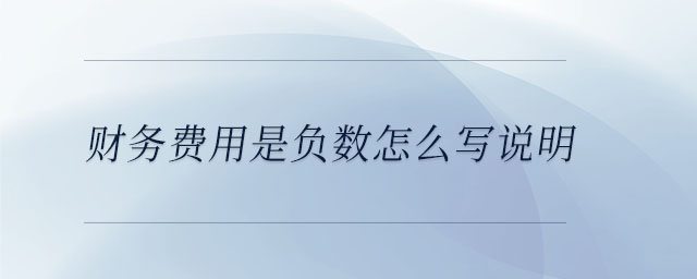 財務(wù)費用是負(fù)數(shù)怎么寫說明