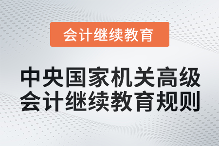 2025年中央國家機關(guān)高級會計專業(yè)技術(shù)人員繼續(xù)教育規(guī)則