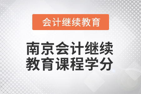 2025年南京會計繼續(xù)教育課程學分