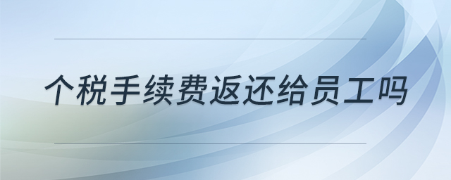 個稅手續(xù)費返還給員工嗎