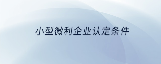 小型微利企業(yè)認(rèn)定條件