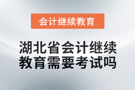 2025年湖北省會計網絡繼續(xù)教育需要考試嗎？
