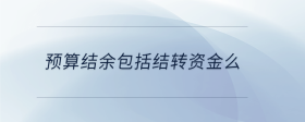 預(yù)算結(jié)余包括結(jié)轉(zhuǎn)資金么