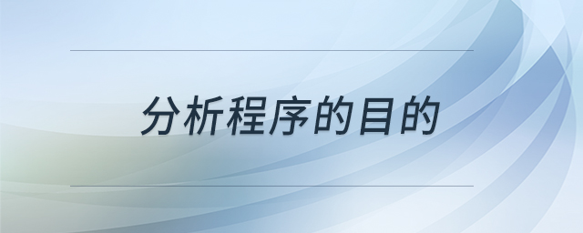 分析程序的目的