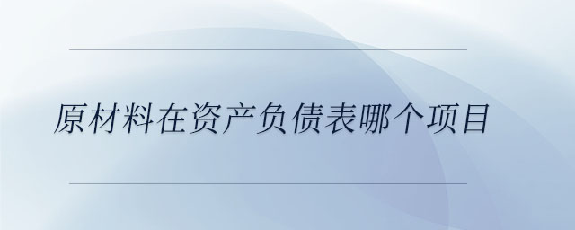 原材料在資產(chǎn)負債表哪個項目