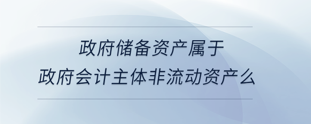 政府儲備資產(chǎn)屬于政府會計主體非流動資產(chǎn)么