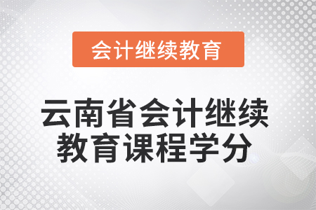 2025年云南省會計人員繼續(xù)教育課程學分