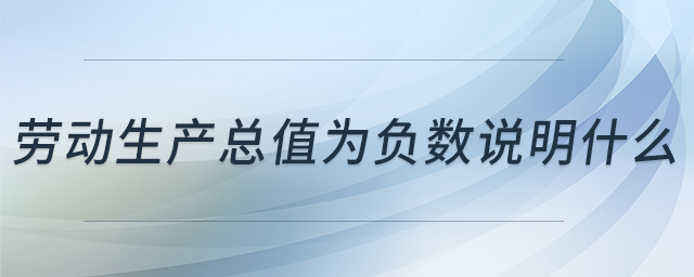 勞動(dòng)生產(chǎn)總值為負(fù)數(shù)說(shuō)明什么